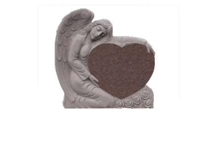 Small Angel Holding heart 2-2.5x0-6x2-8.5 P5 China Pink Fully Carved Angel w/ Roses