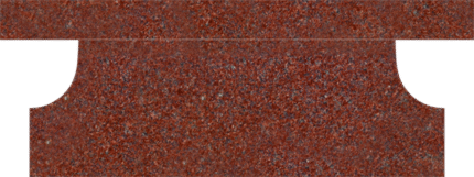 * Cremation Pedestal Bench 4-0x1-2x0-4 AP India Red Pedestal 3-6x0-10x1-2 w/ (4) 6"x10" Core Holes