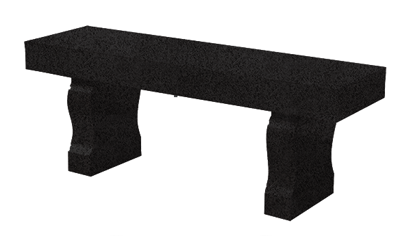 BEN163APJB.png Straight Seat & Harp Leg Bench 4-0x1-2x0-4 AP Jet Black (2) Harp Legs 1-0x0-4x1-2 - Image 1