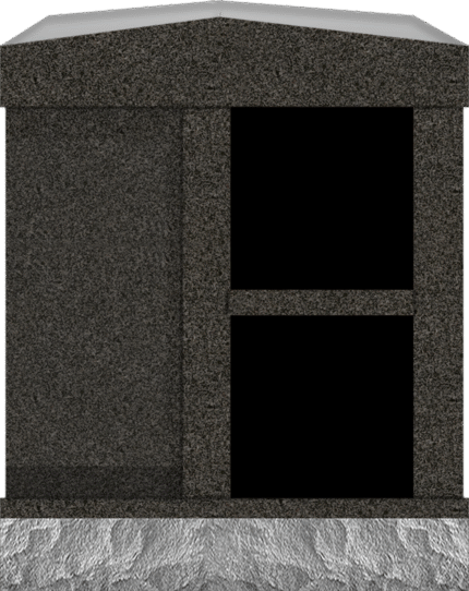 2 Niche Columbarium w/ Alcove 30.5X15.7X37.4 DarkCloudGrey/JB Dark Cloud Grey Walls/Jet Black Doors; 2" Margin on Base CFS-A-193-inch