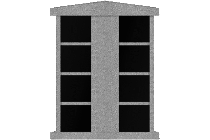 8 Niche Rooftop Columbarium 4-0x2-6x5-1 China Grey /Jet Black China Grey Walls/Jet Black Doors; 1 sided, 2x4 Niches CFS-L-086-INCH