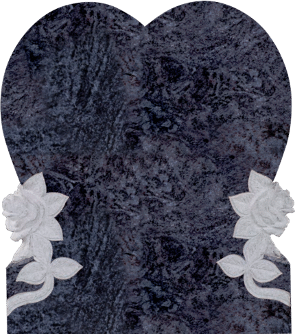 Single Heart with flowers 2-0x0-6x2-4 AP Bahama Blue